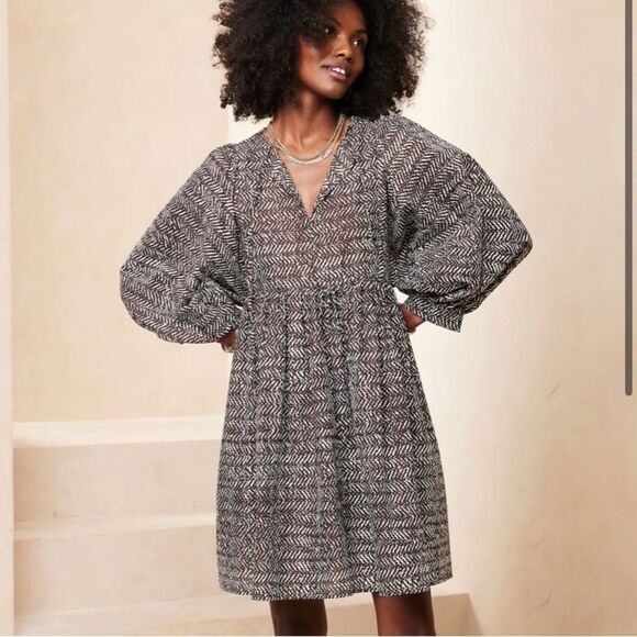 BANANA REPUBLIC TIE-NECK MINI DRESS S NWT - Picture 1 of 7